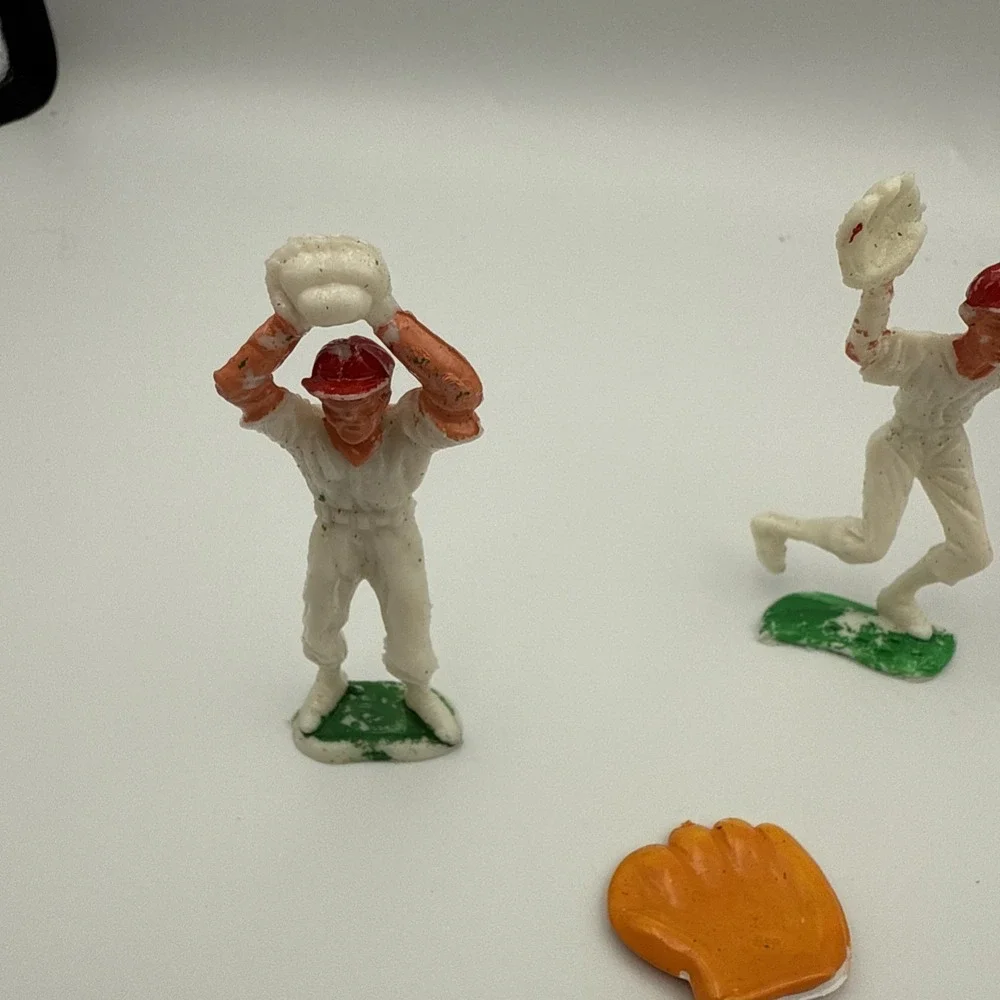 Vintage Baseball Players Cake‎ Topper Figures Made In Hong Kong